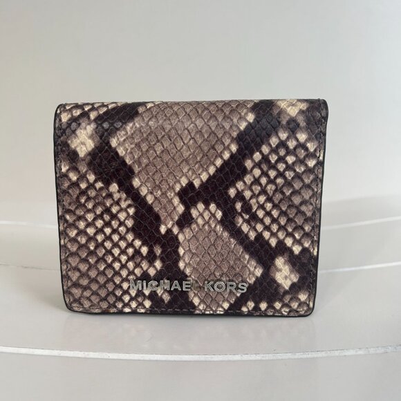 Michael Kors Snakeskin Leather Snap Wallet VERY GOOD CONDITION! - Picture 1 of 9